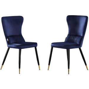 Canora Grey Hartshorne Velvet Dining Chairs - Ergonomic Curved Back with Metal Legs - Side Chair for Dining Room Kitchen Living Room Black/Gold/Blue 94cm H X 56cm W X 45cm D