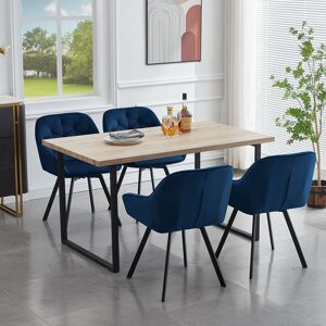 Canora Grey Abelina Upholstered Dining Chair Blue 80cm H X 46cm W X 46cm D