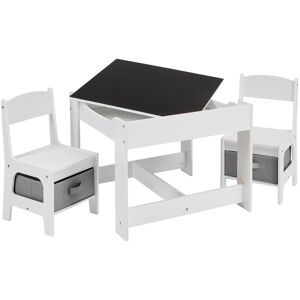 Liberty House Toys Kids 3 Piece Square Play Table and Chair Set 48cm H X 60cm L X 60cm D