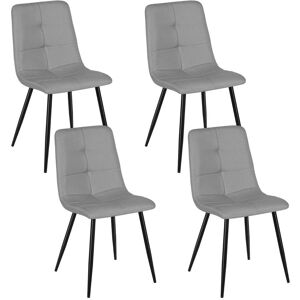 George Oliver Dining Chairs Set Of 4,Upholstered Cushion Seat And Sturdy Black Metal Legs Kitchen Chair Grey 83cm H X 43cm W X 40cm D
