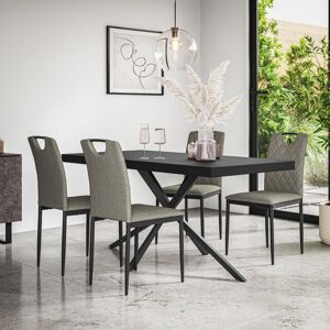 Latitude Run Beaudreult 6 - Person Dining Set Black/Black/Grey 6