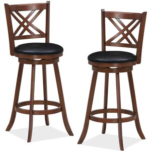 ClassicLiving Set Of 2 Bar Stools Counter Height Chair Pub 360 Swiveling Upholstered Seat Extra Tall (74cm Seat Height)