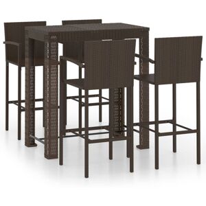 Ebern Designs Besty 4 Seat Bar Height Dining Set Brown 4