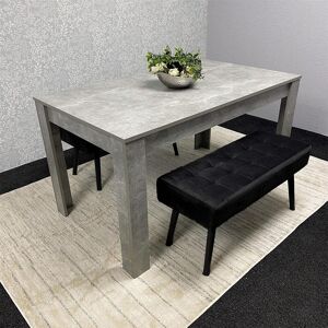 Fairmont Park Fairmont Dining Table with 2 Velvet Benches Set Stone Grey 75cm H x 140cm L x 80cm W
