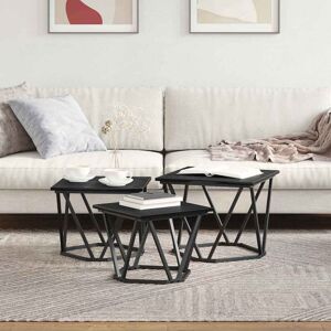 Borough Wharf Side Table Set Black 40cm H X 50cm W X 50cm D
