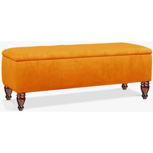 R&M Furnishers Lisbon Ottoman Bench with Storage, End of Bed Bench, Rectangle Coffee Table, Upholstered Footstools Burnt Orange 45cm H x 150cm W x 40cm D