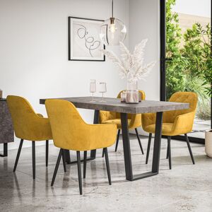 Fairmont Park Ahlina 4 - Person Dining Set Grey/Black/Mustard 4