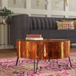 Latitude Vive Airville Reclaimed Solid Wood Round Coffee Table Brown 38cm H X 70cm W X 70cm D
