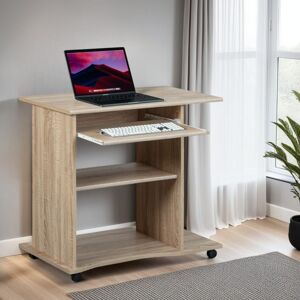 Ebern Designs Leming Computer Desk with Keyboard Tray Sonoma Oak Imitation 75cm H X 80cm W X 50cm D