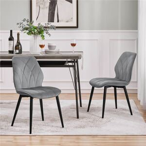 Yaheetech color Upholstered Dining Chair Light Gray 82cm H X 58.5cm W X 44cm D