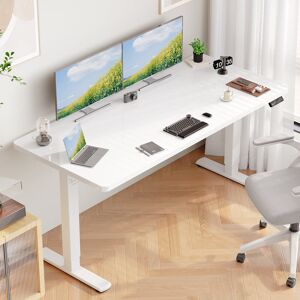 17 Stories Electric Standing Desk Height Adjustable Desk Sit Stand Desk With Time Reminder Stand up Desk 3 Memory Setting Electric Desk White/White 72cm H x 160cm W x 60cm D