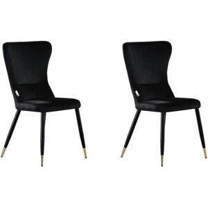 Canora Grey Hartshorne Velvet Dining Chairs - Ergonomic Curved Back with Metal Legs - Side Chair for Dining Room Kitchen Living Room Black/Black/Gold 94cm H X 56cm W X 45cm D