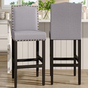 Ophelia & Co. Fredericka 79cm Bar Stool Indoor Dining Chair Grey 113cm H X 45.5cm W X 50cm D