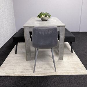 Fairmont Park Fairmont Dining Table with 2 Velvet Chairs and 2 Benches Stone Grey 75cm H x 140cm L x 80cm W