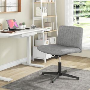 17 Stories Criss Cross Legged Chair Home Office Chair W/ Wide Padded Seat Grey 65cm W X 25.98cm D