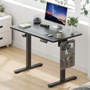 Inbox Zero Electric Height Adjustable Home Office Standing Desk Black/Black 100cm W x 60cm D