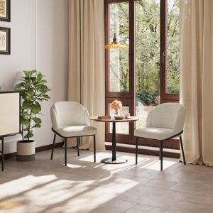 George Oliver 2 Pack Modern Upholstered Dining Chairs - Fabric Padded Seat, Metal Legs - Indoor Kitchen/Study Room Furniture, Set of 2 Black 49.4cm H X 51cm W X 42.5cm D