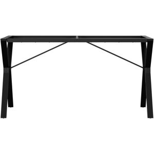 Latitude Run Armony Dining Table Legs Y-Frame Steel Black 73cm H x 140cm W x 60cm D