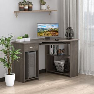 Hashtag Home Correia L-Shape Computer Desk Grey 75cm H X 120cm W X 70cm D