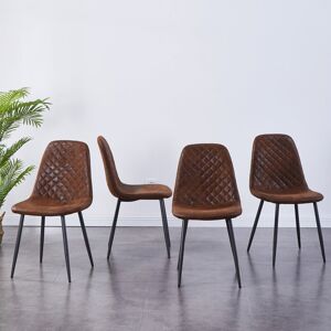 George Oliver Kaylani Modern Upholstered Dining Chair Brown Suede/Black 84.5cm H X 44cm W X 40cm D