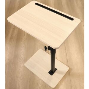 Rio Couch Side Table, 360°Swivel Height Adjustable End Table,Sofa Armrest Tray Table Brown 83.8cm H X 40cm W X 27cm D