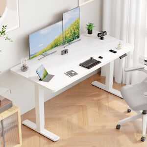 17 Stories Electric Standing Desk Height Adjustable Desk Sit Stand Desk With Time Reminder Stand up Desk 3 Memory Setting Electric Desk White/White 72cm H x 140cm W x 60cm D
