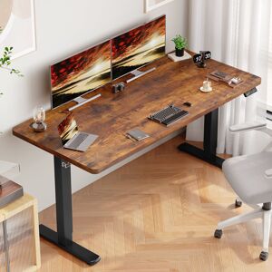17 Stories Electric Standing Desk Height Adjustable Desk Sit Stand Desk With Time Reminder Stand up Desk 3 Memory Setting Electric Desk Brown/Black 72cm H x 160cm W x 60cm D