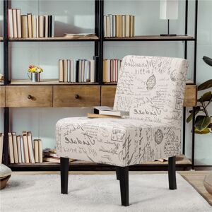 Yaheetech Fabric Accent Chair Beige/Dark Brown 88cm H X 54cm W X 70.5cm D