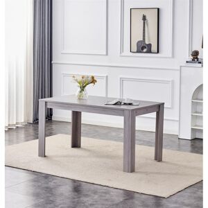 17 Stories Dining Table Dark Grey Wood Kitchen Place for 6 Seats, Dining Table Only Grey