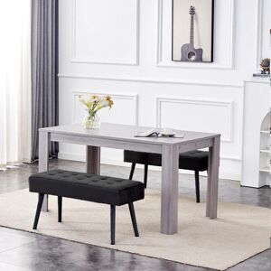 Fairmont Park Fairmont Dining Table with 2 Velvet Benches Set Grey 75cm H x 140cm L x 80cm W