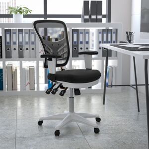 Blue Elephant Mid-Back Mesh Multifunction Executive Swivel Ergonomic Office Chair with Adjustable Arms Black 64.8cm W X 62.2cm D