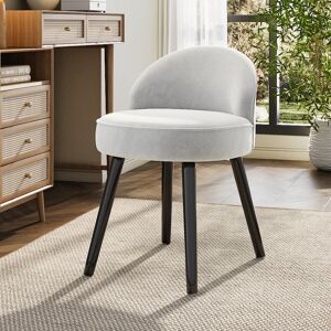 Hykkon Lyndsey Dressing Table Stool Off-White/Black 68cm H X 49cm W X 49cm D