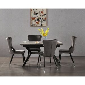 Canora Grey Hartshorne Velvet Dining Chairs - Ergonomic Curved Back with Metal Legs - Side Chair for Dining Room Kitchen Living Room Black/Silver/Dark Grey 94cm H X 56cm W X 45cm D