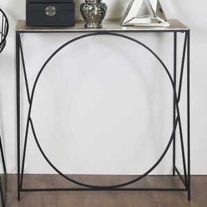 Bloomsbury Market Console Table for Hallway Living Room Furniture, 90cm Slim Metal Entryway Table Silver 90cm H X 90cm W X 35cm D