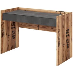 Borough Wharf Arago Computer Desk Oak/Raw steel 80cm H X 120cm W X 55cm D
