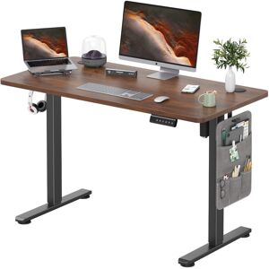 Inbox Zero Electric Height Adjustable Home Office Standing Desk Rustic Brown/Black 120cm W x 60cm D