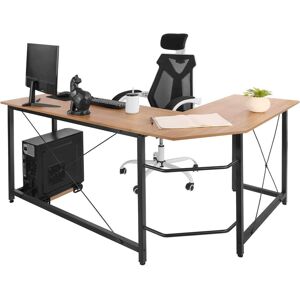 Borough Wharf L-shaped Desk, 66 Inch Sturdy Computer Pc Laptop Table, Home Office Desk, Corner Deskwith Iron Hooks, Gaming Table, Workstation, Larger Gaming Desk, W Yellow 74cm H X 167cm W X 120.5cm D