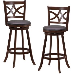 Fleur De Lis Living Set Of 2 Bar Stools Counter Height Chair Pub 360 Swiveling Upholstered Seat Extra Tall (74cm Seat Height)