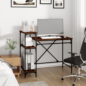 Borough Wharf Yandell 105cm W Rectangular Computer Desk Smoked Oak 90cm H X 105cm W X 50cm D