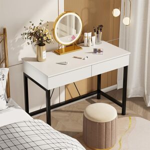 Latitude Run Computer Desk With Drawers, Dressing Table, Vanity Desk, Make Up Desk, Home Office Desk With Storage, Study Table For Small Space, Laptop Table Made O White 72.9cm H X 100cm W X 50cm D
