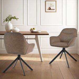 Corrigan Studio 48.5cm H Vintage Faux Leather Dining Chairs Dark Brown 83cm H X 62cm W X 52.5cm D