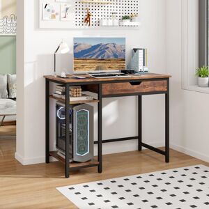 Borough Wharf Alexusia 100Cm W Rectangle Writing Desk Brown 76cm H X 100cm W X 50cm D