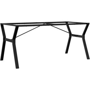 Latitude Run Armony Dining Table Legs Y-Frame Steel Black 73cm H x 160cm W x 80cm D