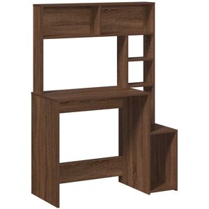 Latitude Run Desk With Shelves Artisan Oak 100X45x140 Cm Engineered Wood Brown Oak