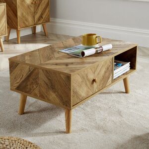 Alpen Home Narka 1 Drawer Coffee Table with Storage Shelf Natural 40cm H X 85cm W X 50cm D