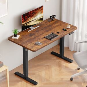 17 Stories Electric Standing Desk Height Adjustable Desk Sit Stand Desk With Time Reminder Stand up Desk 3 Memory Setting Electric Desk Brown/Black 72cm H x 100cm W x 60cm D