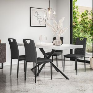 Latitude Run Beaudreult 6 - Person Dining Set White/Black/Charcoal 6