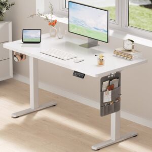 Inbox Zero Electric Height Adjustable Standing Desk White/White 120cm W x 60cm D