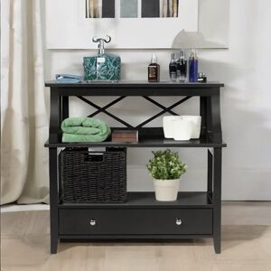 Rafaelo Mobilia 75cm Console Table Black 80cm H X 75cm W X 35cm D