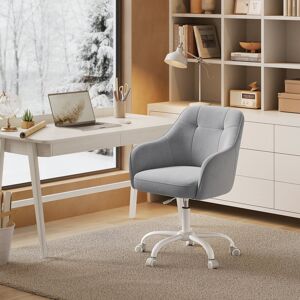 17 Stories Office Chair Dove Grey Velvet 64cm W X 64cm D